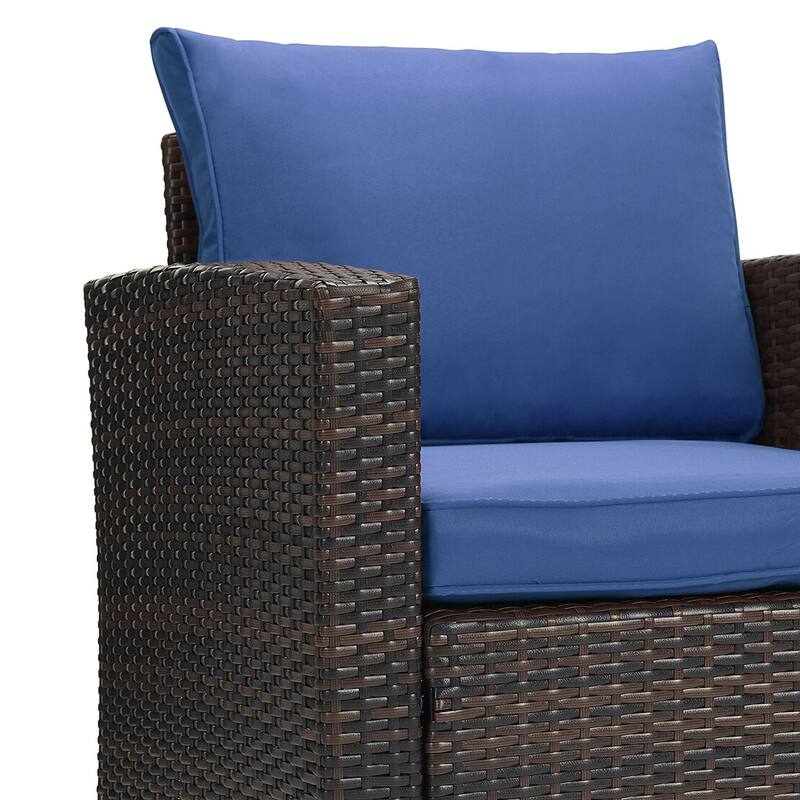 5-piece Wicker Patio Conversation Furniture Set