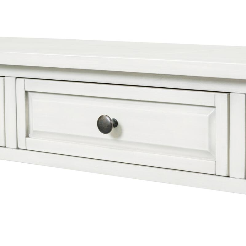 Long Console Table with Drawers and Shelf