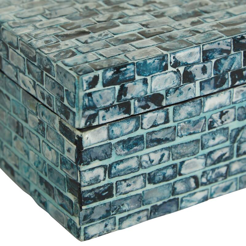 Mother of Pearl Handmade Geometric Box with Hinged Lid (Set of 2)