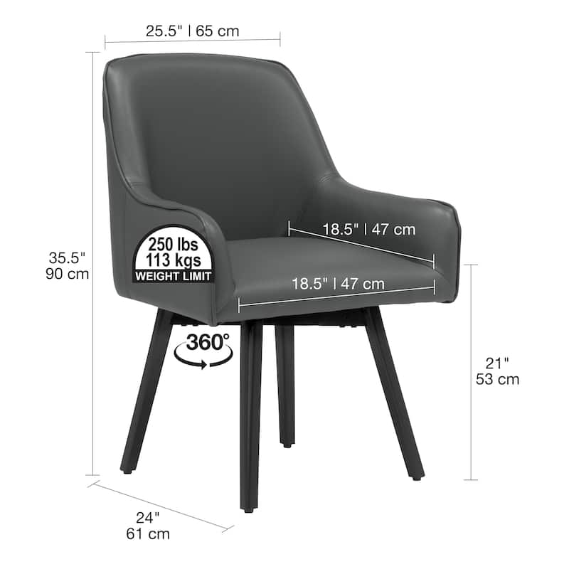 Studio Designs Home Spire Luxe Swivel Guest/Dining/Office Accent Chair with Arms