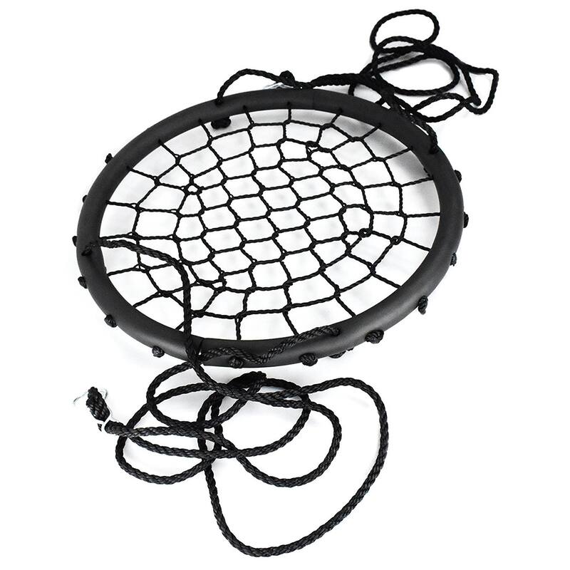 Spinner Swing – Kids Round Web Swing – Great for Tree, Backyard, Playground, Playroom – Accessories Included (40" Net Seat)