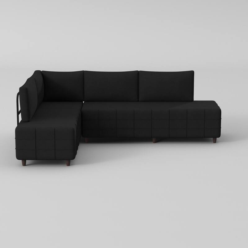Modern Upholstered Sectional Sofa - Black