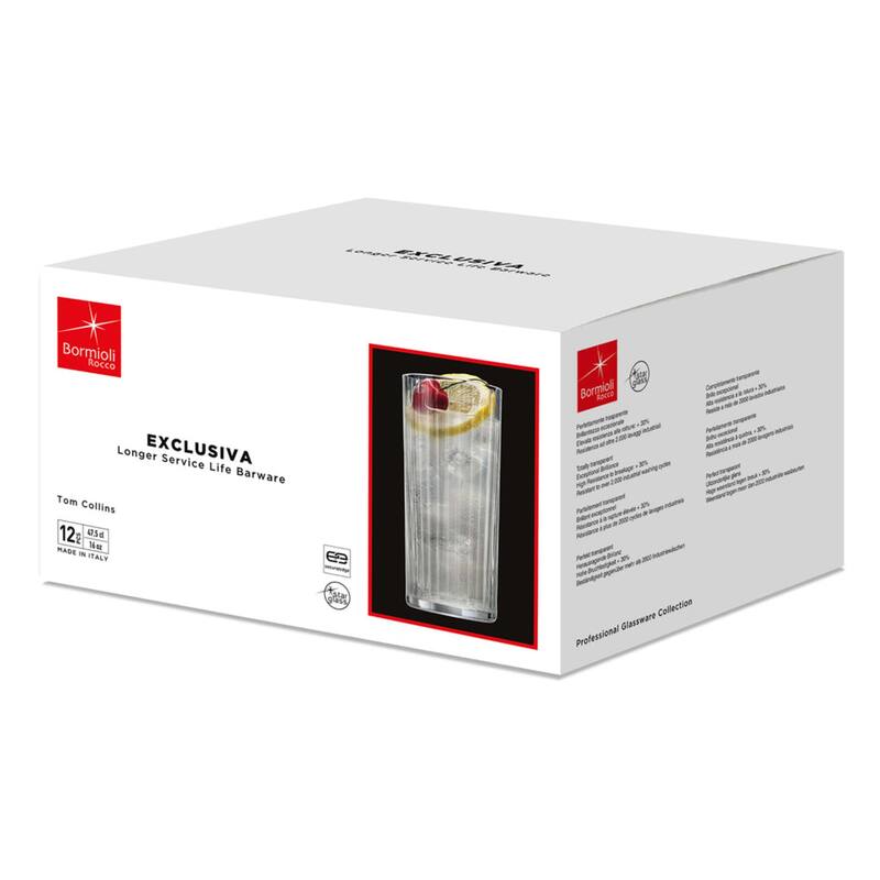 Bormioli Rocco Set of 12 Exclusiva Tom Collins Glasses - 16 oz