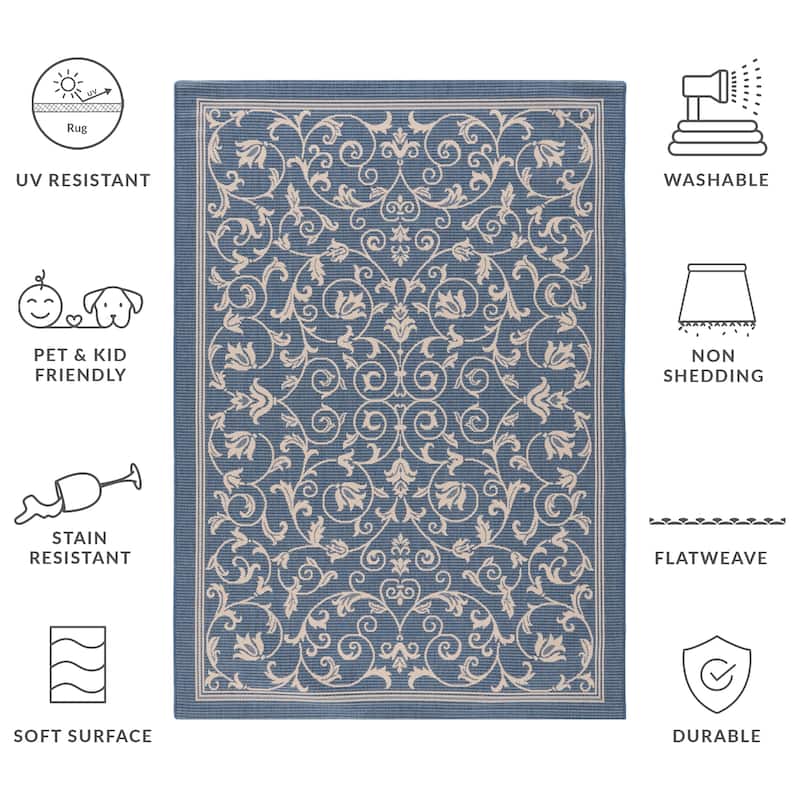 SAFAVIEH Courtyard Miljeta Indoor/ Outdoor Waterproof Patio Backyard Rug