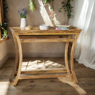 Rustic Handcrafted Mango Wood Console Table with Tray Top Design for ...