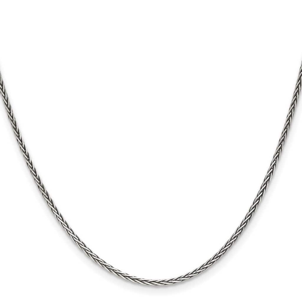 Curata 925 Sterling Silver Solid 1.6mm Square Spiga Chain Necklace Options: 16 18 20 22 24 30