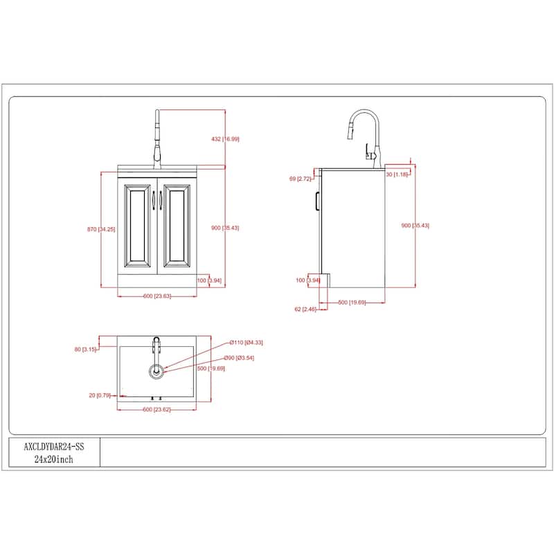 WYNDENHALL Gregg 20-inch Utility Sink & Cabinet