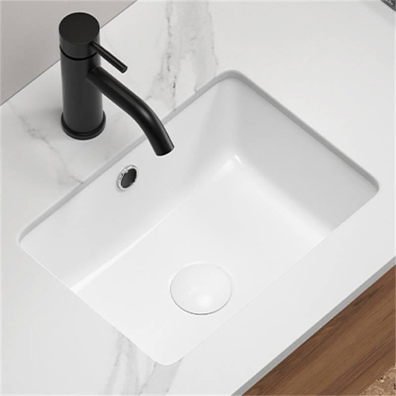 16" Rectangle Ceramic Undermount Bathroom Sink Under Counter