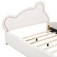 preview thumbnail 7 of 17, Bear-Shaped Velvet Full Size Platform Bed with Storage Pocket
