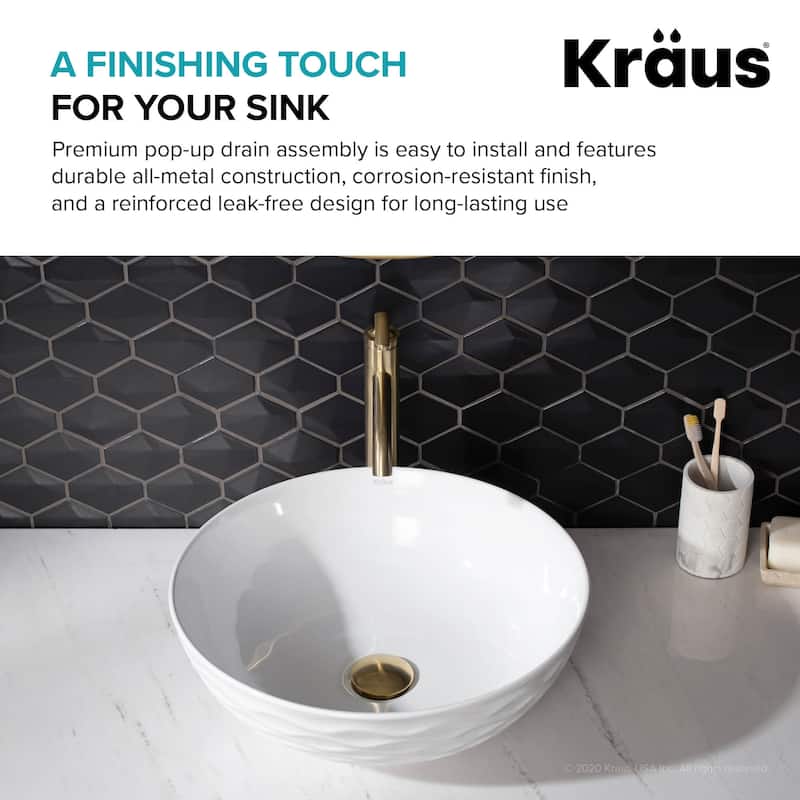 KRAUS Pop-Up Drain for Vessel Bathroom sink