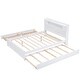preview thumbnail 9 of 8, Queen Size Storage Platform Bed Frame w/ Trundle and 2 Drawers, White