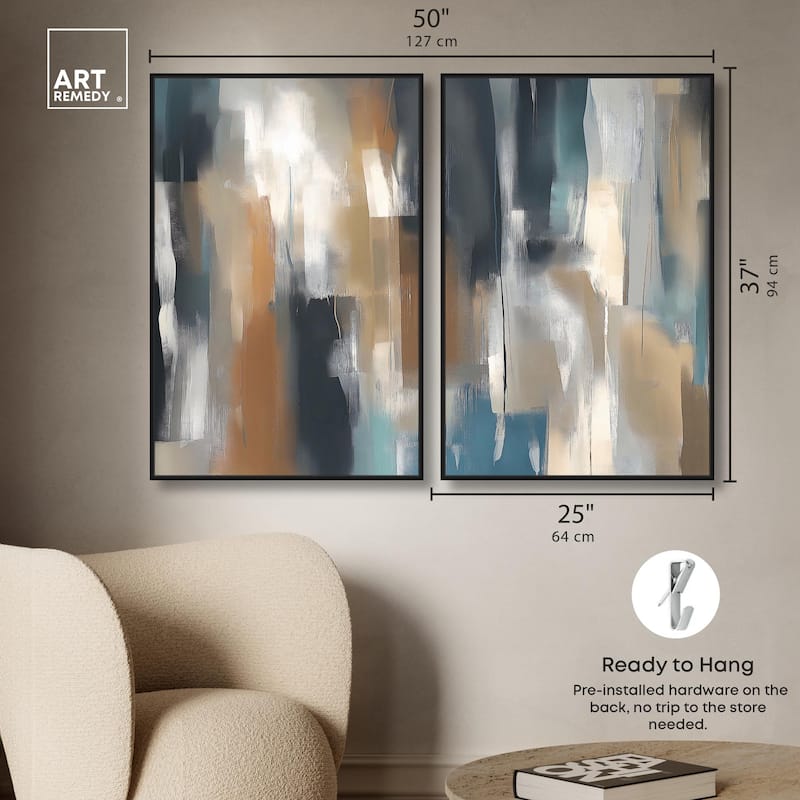 Vertical Rush Canvas Set of 2 by Art Remedy