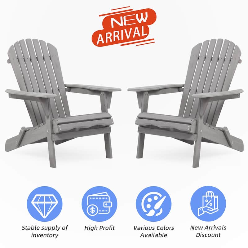 Set of 2 Wooden Outdoor Folding Chair
