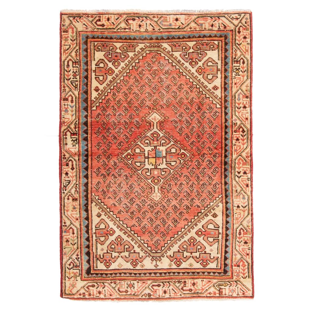 ECARPETGALLERY Hand-knotted Andelz Red Wool Rug - 3'1 x 4'9