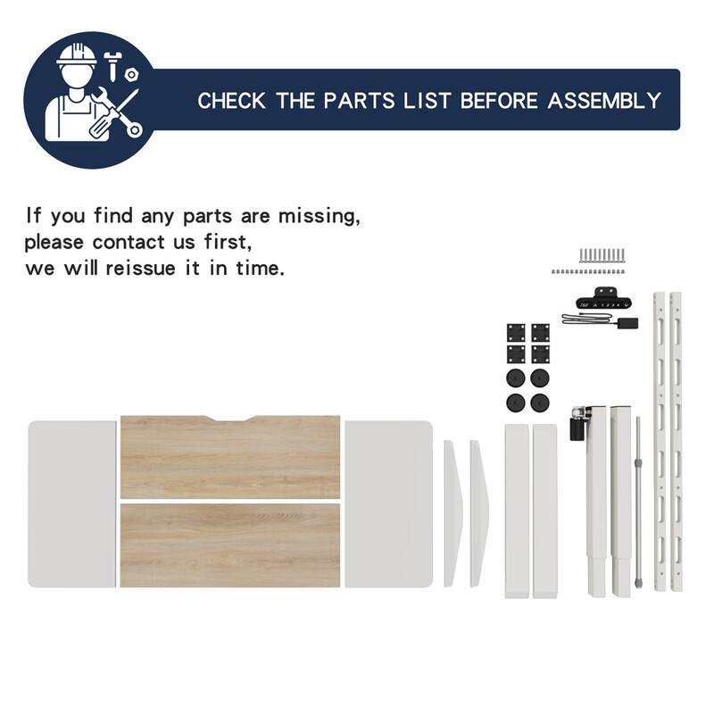 Rossetta 55" Electric Height Adjustable Standing Desk with Double Beam Single Motor