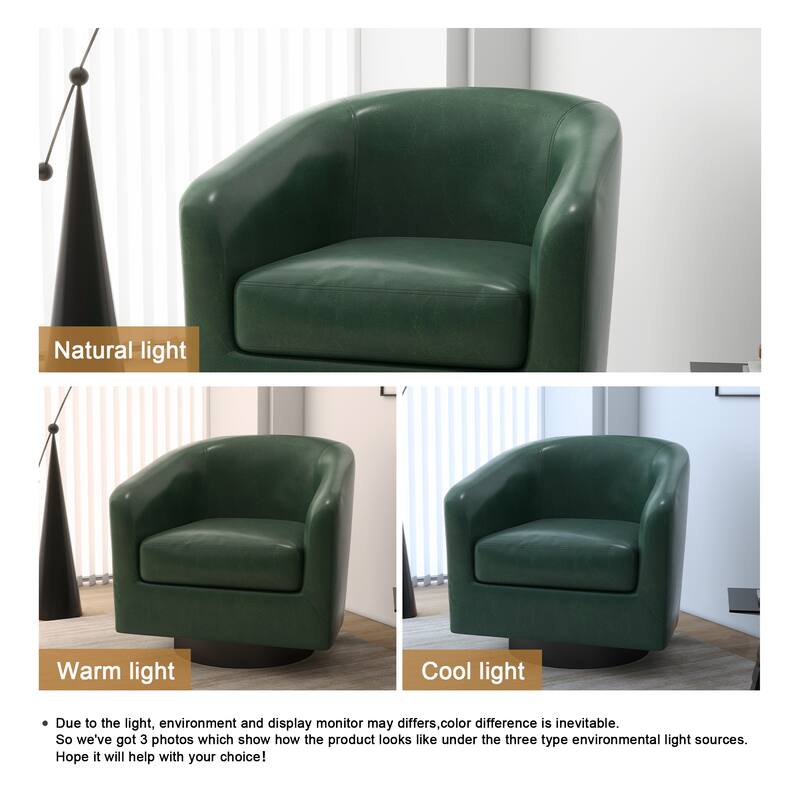 Modern 360°Swivel Accent Chairs Barrel Armchairs
