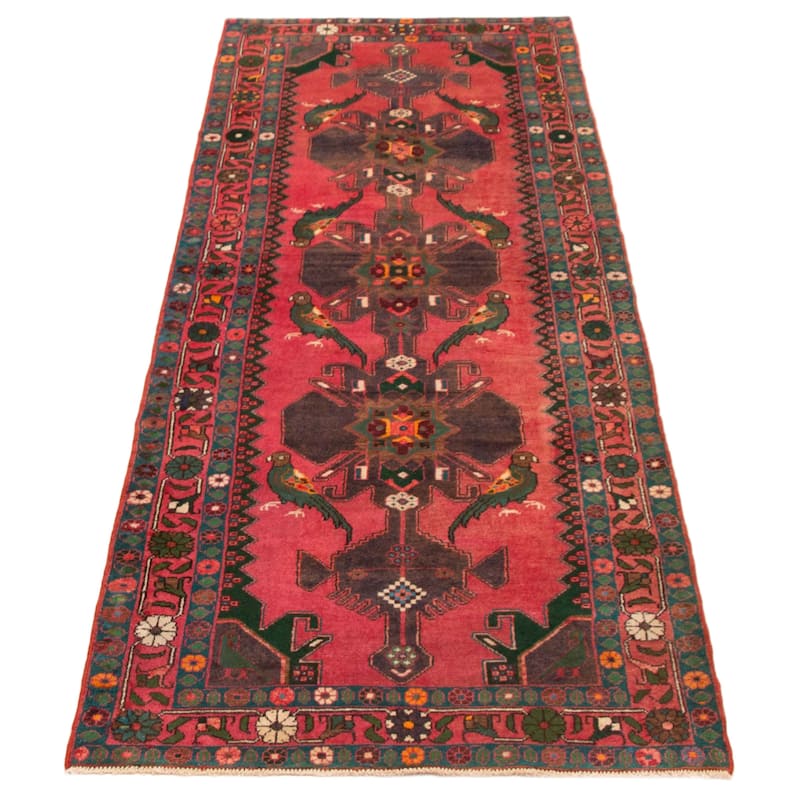 ECARPETGALLERY Hand-knotted Anadol Red Wool Rug - 3'6 x 9'11