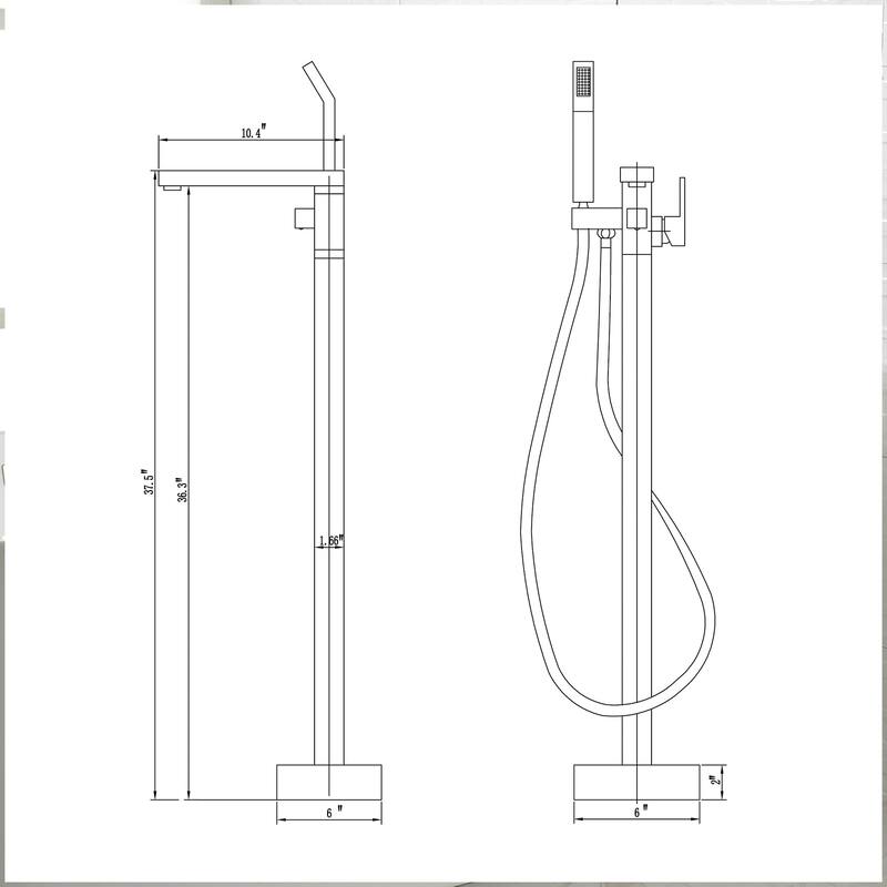 Freestanding Tub Shower Claw Foot Faucet with Handheld Spout - 10"37"