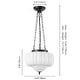 preview thumbnail 7 of 8, 1-Light 15" W Vintage French Style Pumpkin-shaped Milk Glass Hanging Pendant Light for Dining Room, Hallway