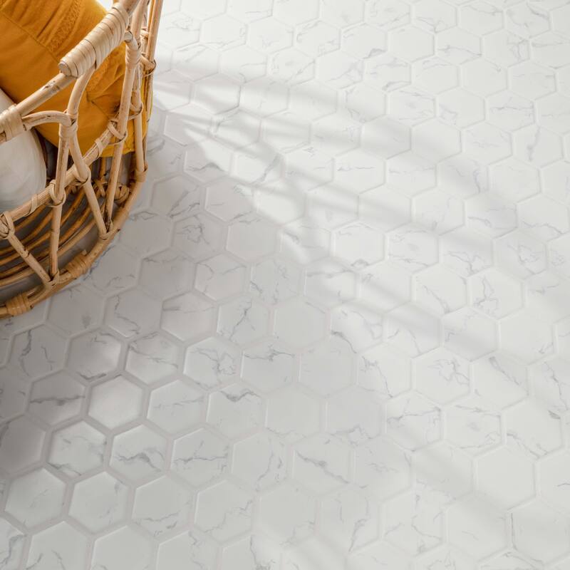 Ackland AKM-P-2X2HXM-CA 11" x 13" Porcelain Geometric Floor and Wall