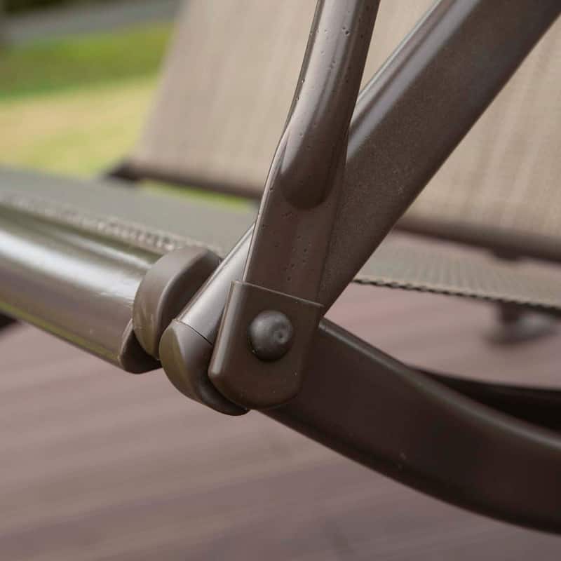 54 in. 3-Person Steel Outdoor Patio Swing Chair with Adjustable Canopy in Dark Brown