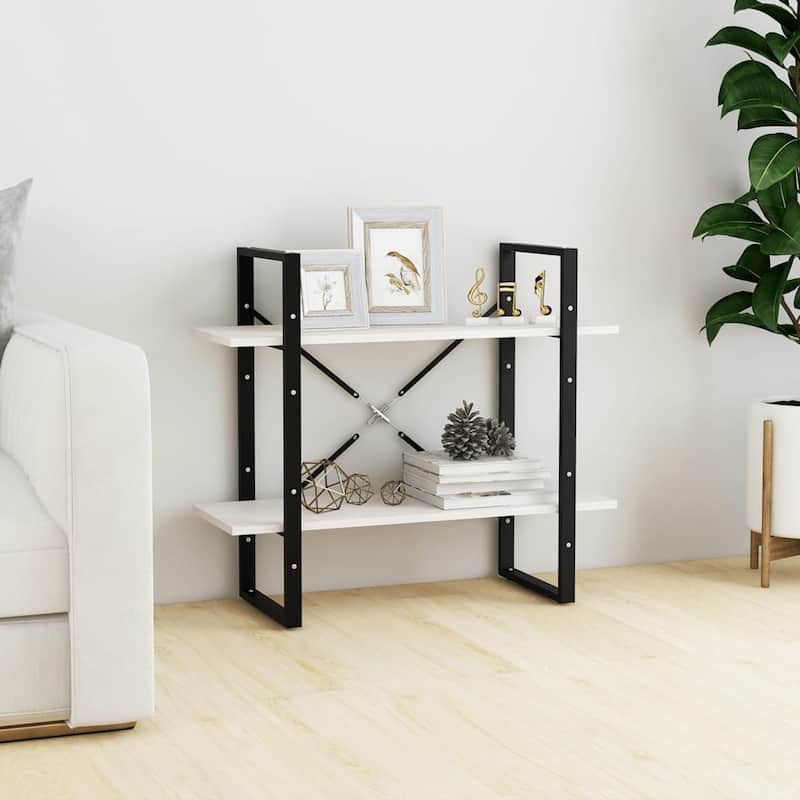 vidaXL 4-Tier Book Cabinet Black 31.5"x11.8"x55.1" Solid Pine Wood
