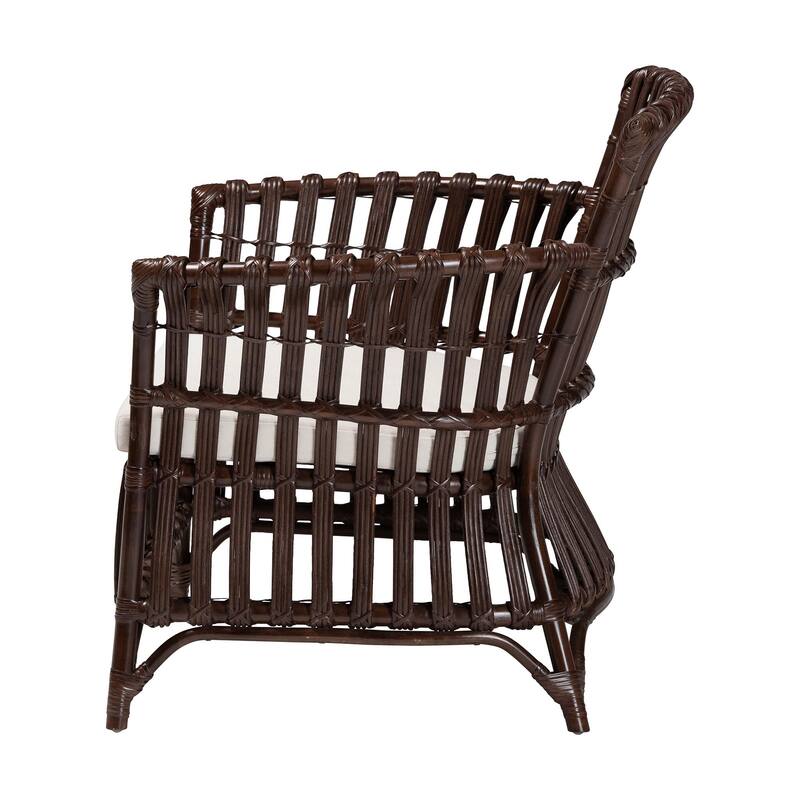 Brooklyn Bohemian Very Dark Brown Rattan Arm Chair