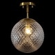 preview thumbnail 11 of 9, Rennnsan 1-Light Modern Clear Grid Glass Semi Flush Mount Ceiling Light for Bedroom and Hallway - 9.8" W x 15" H