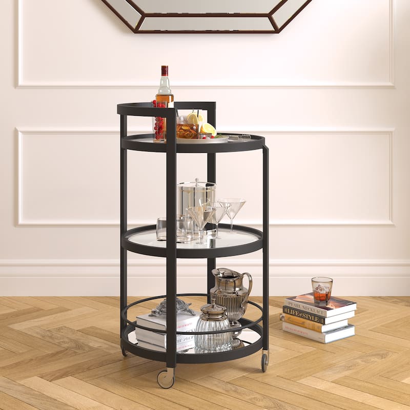 Hause 21" Wide Round Bar Cart - 21" Wide