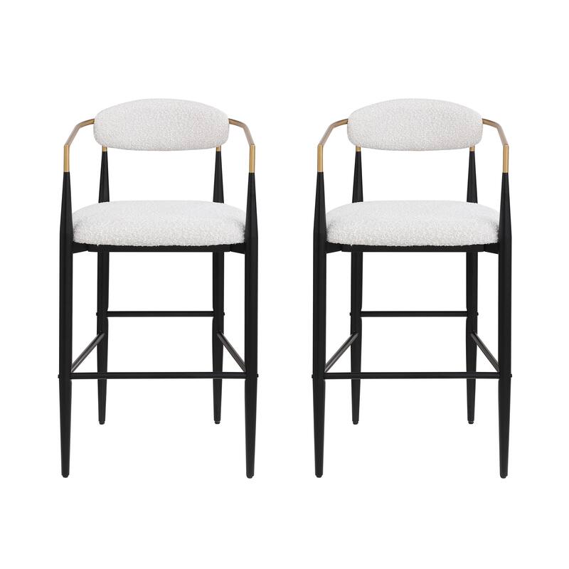 Elmore Fabric and Iron 30 Inch Barstools (Set of 2) by Christopher Knight Home