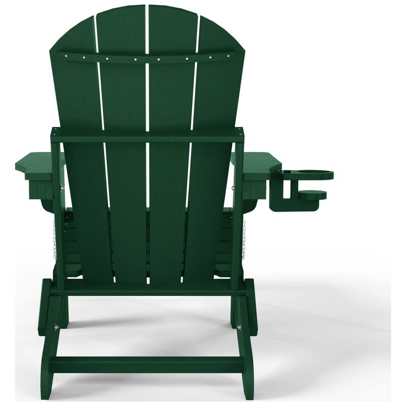 Laguna Outdoor Folding Adjustable Adirondack Chair with Cup Holder & Hideaway Ottoman