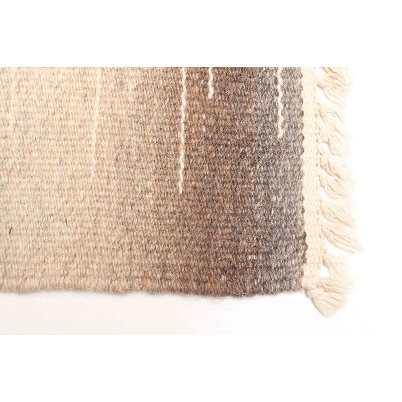 ECARPETGALLERY Flat-Weave Ankara FW Cream Wool Kilim - 5'0 x 8'1