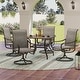preview thumbnail 1 of 13, 5/6-piece Steel Patio Dining Swivel Chairs and Square Table Set