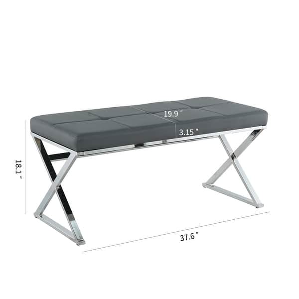 Luxury modern Sofa Bench buttons living room PU seat ottoman bench