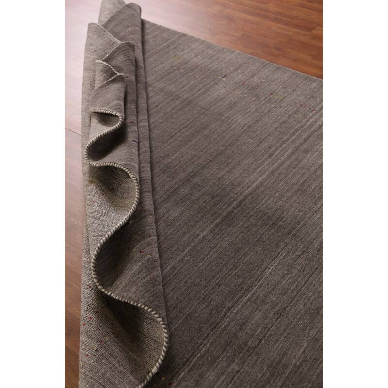 Tribal Grey Gabbeh Indian Area Rug Handmade Wool Carpet - 6'6" x 9'7"