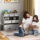preview thumbnail 1 of 16, Kids Storage Unit Toy Organizer with 6 Storage Bins Grey