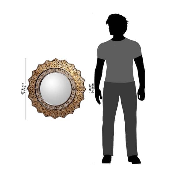 Marigold' NOVICA Reverse Painted Glass Frame Golden Sunburst Wall Mounted Round Mirror Marigold' NOVICA Reverse Painted Glass Frame Golden Sunburst Wall Mounted Round Mirror