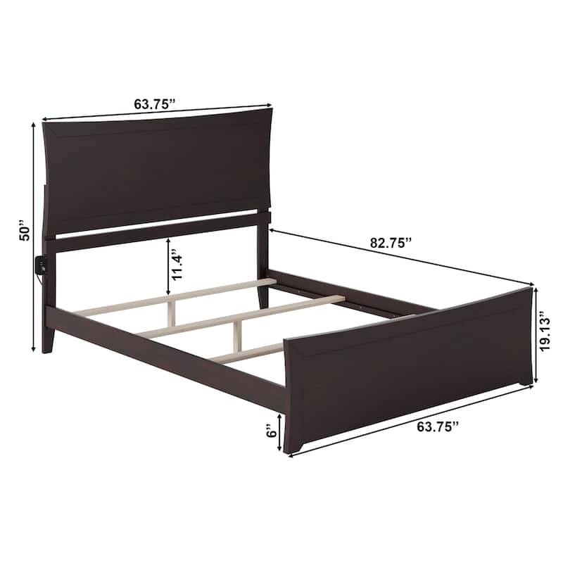 Metro Queen Foundation Bed with Matching Footboard in Espresso