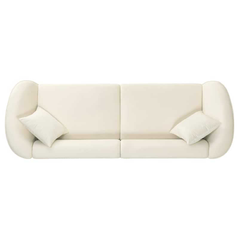 Christopher Knight Home - Allegra Modern 87” 3-Seat Upholstered Curved Sofa