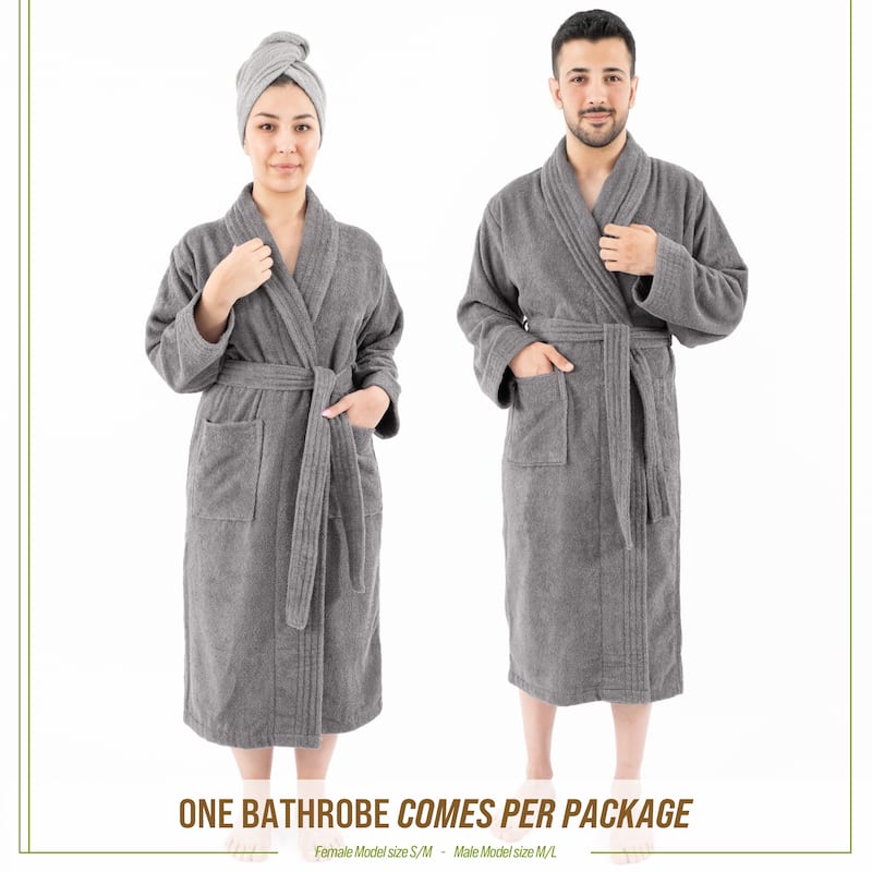 100% Cotton Robes for Women and Men, Soft Lightweight Unisex Couple Turkish Bathrobes