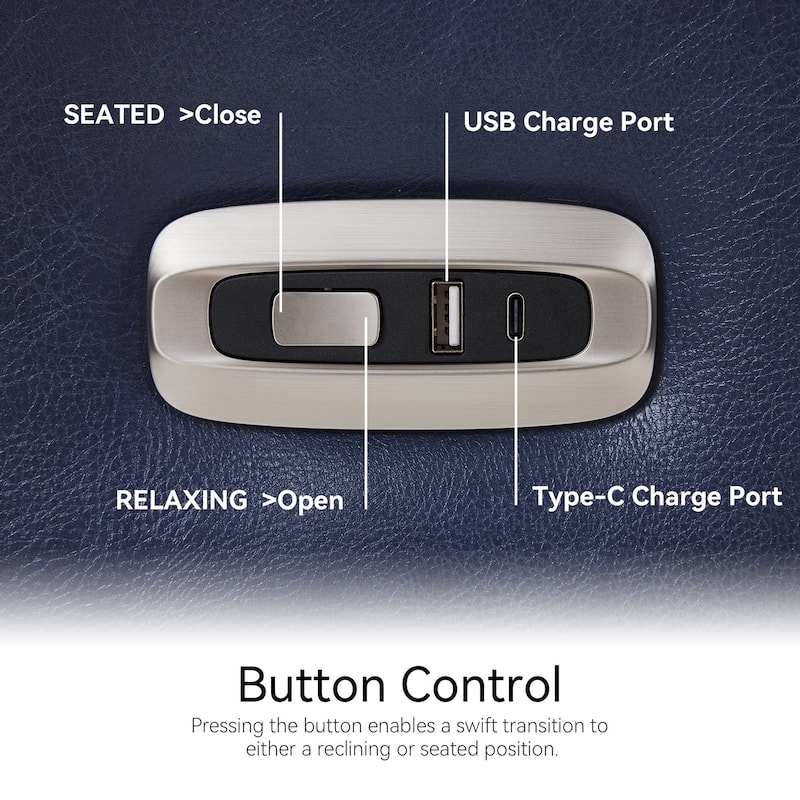 MCombo Power Small Recliners, Modern Zero Wall Hugger Recliners Chair with Lumbar Support, USB and Charging Ports, FSC Certified