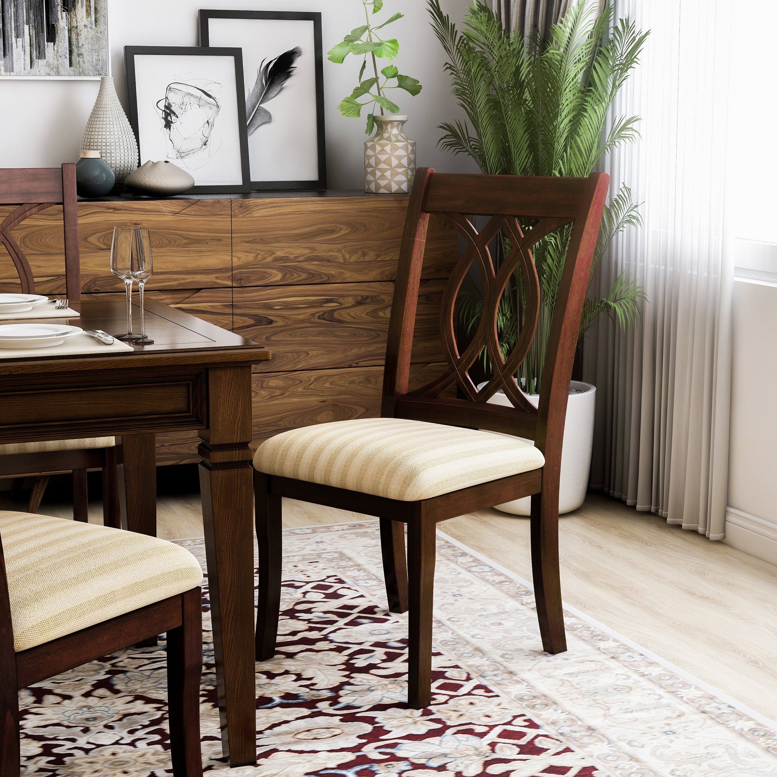 cherry wood dining room chairs