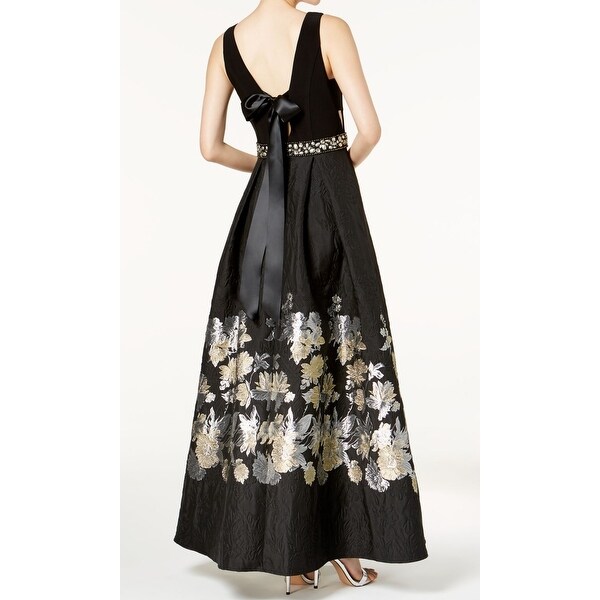 betsy and adam black and gold dress