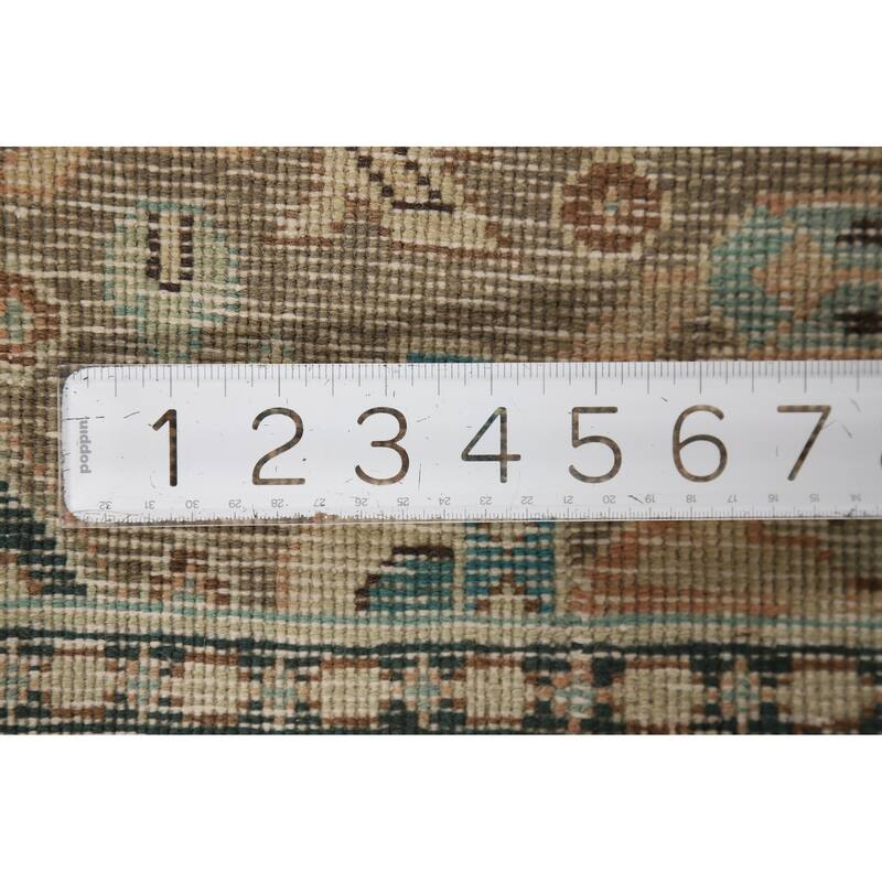 Geometric Tabriz Persian Vintage Accent Rug Hand-Knotted Wool Carpet - 2'7" x 4'10"