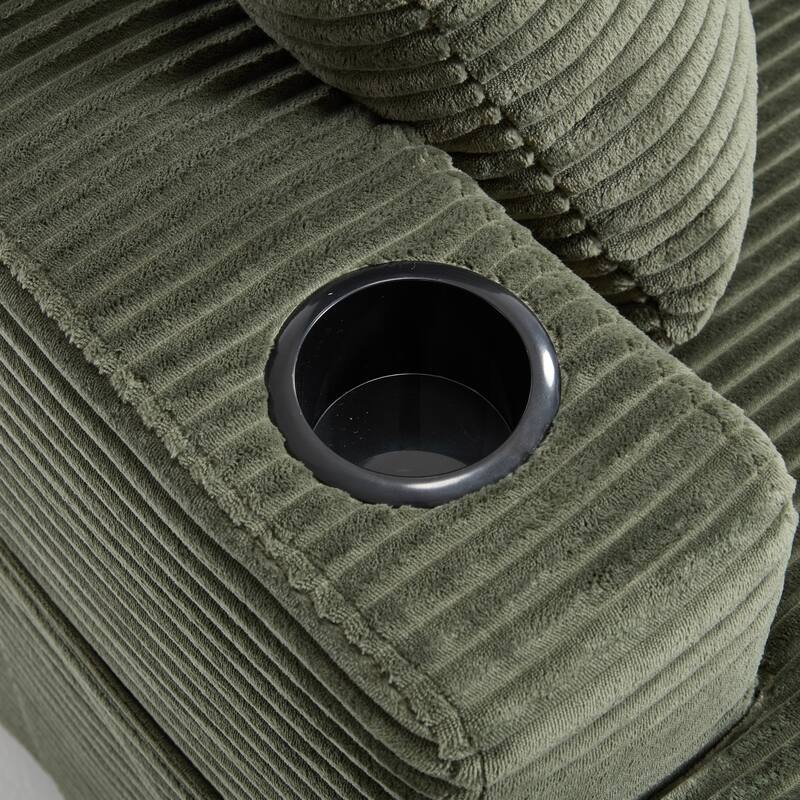 Corduroy Upholstered Chaise Lounge Sofa,Magazine bag,Detachable Cushions Deep Seat for Living Room Office