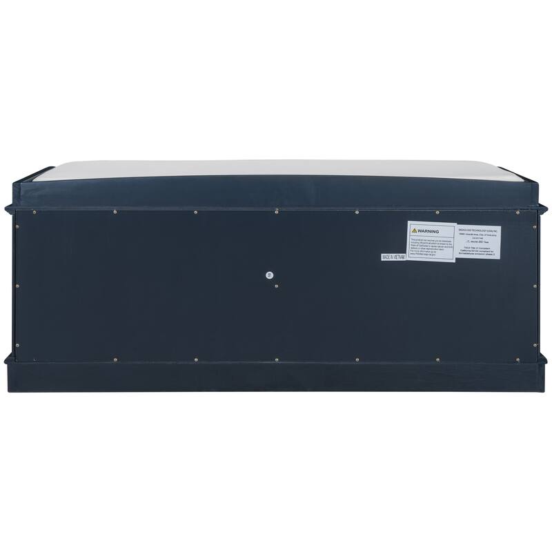 Storage Bench with 4 Doors and Adjustable Shelves, Shoe Bench with Removable Cushion