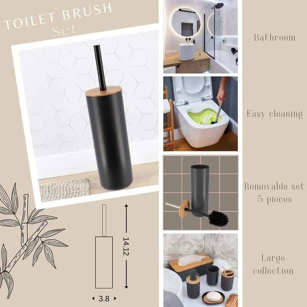 LaMarrt Green Bathroom Accessores Set, 5Pcs Clear Glass Bathroom