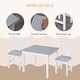 preview thumbnail 4 of 7, Kids 3 Piece Table and Chair Set Ideal for Arts, Meals, Lightweight Wooden Homework Activity Center, Toddlers Age 3+, Grey