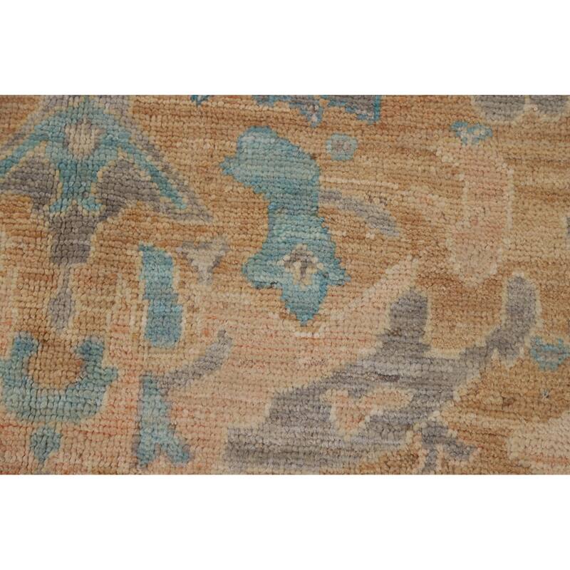 Hand Knotted Oriental 100% Wool Carpet Transitional Floral Greys & Charcoal Oushak Area Rug - 10' 0'' X 8' 0''