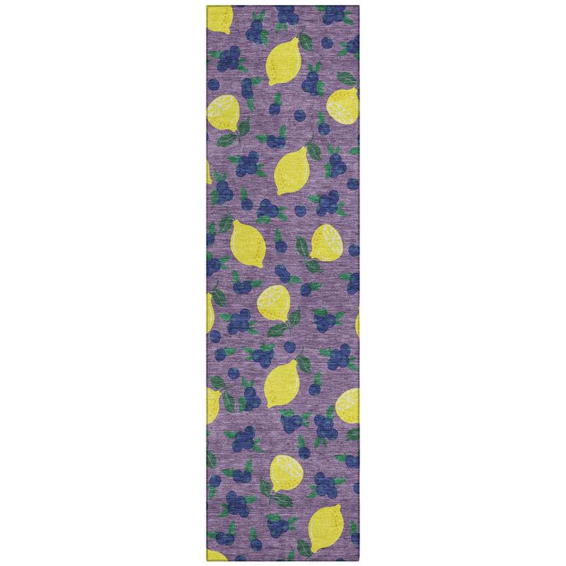Machine Washable Indoor/ Outdoor Citrus Berry Chantille Rug
